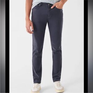 Faherty Comfort Stretch Terry 5-Pocket Pants in Navy slim straight size 34